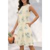 MEROKEETY Summer Spring Sun Dress for Women 2026 Beach Vacation Casual Sundress Sleeveless Tank Dresses Resort Cruise Wear(Floral1)