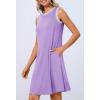 MEROKEETY Summer Spring Sun Dress for Women 2026 Beach Vacation Casual Sundress Sleeveless Tank Dresses Resort Cruise Wear(Lilac)