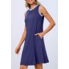 MEROKEETY Summer Spring Sun Dress for Women 2026 Beach Vacation Casual Sundress Sleeveless Tank Dresses Resort Cruise Wear(Navy)