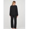 MEROKEETY Women’s 2 Piece Outfits Lounge Sets Fall Winter Long Sleeve Knit Sweater Wide Leg Pant Matching Set(Black)