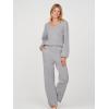 MEROKEETY Women’s 2 Piece Outfits Lounge Sets Fall Winter Long Sleeve Knit Sweater Wide Leg Pant Matching Set(Light Grey)