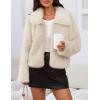 MEROKEETY Women’s 2025 Winter Coats Furry Faux Fur Jackets Long Sleeve Coat Trendy Warm Outerwear with Pockets(Apricot)