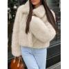 MEROKEETY Women’s 2025 Winter Coats Furry Faux Fur Jackets Long Sleeve Coat Trendy Warm Outerwear with Pockets(Apricot)