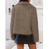 MEROKEETY Women’s 2025 Winter Coats Furry Faux Fur Jackets Long Sleeve Coat Trendy Warm Outerwear with Pockets(Khaki)