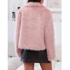 MEROKEETY Women’s 2025 Winter Coats Furry Faux Fur Jackets Long Sleeve Coat Trendy Warm Outerwear with Pockets(Pink)