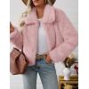 MEROKEETY Women’s 2025 Winter Coats Furry Faux Fur Jackets Long Sleeve Coat Trendy Warm Outerwear with Pockets(Pink)