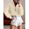 MEROKEETY Women’s 2025 Winter Cropped Puffer Jacket Long Sleeve Oversized Stand Collar Zip-Up Short Coat(Apricot)