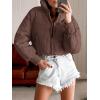 MEROKEETY Women’s 2025 Winter Cropped Puffer Jacket Long Sleeve Oversized Stand Collar Zip-Up Short Coat(Coffee)