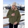MEROKEETY Women’s 2025 Winter Long Sleeve Zip Puffer Jacket Pockets Baggy Short Coats(Army Green)