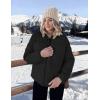 MEROKEETY Women’s 2025 Winter Long Sleeve Zip Puffer Jacket Pockets Baggy Short Coats(Black)