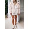 MEROKEETY Women’s 2025 Winter Long Sleeve Zip Puffer Jacket Pockets Baggy Short Coats(Light Pink)