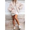 MEROKEETY Women’s 2025 Winter Long Sleeve Zip Puffer Jacket Pockets Baggy Short Coats(Light Pink)