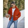MEROKEETY Women’s 2025 Winter Long Sleeve Zip Puffer Jacket Pockets Baggy Short Coats(Orange Red)