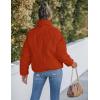 MEROKEETY Women’s 2025 Winter Long Sleeve Zip Puffer Jacket Pockets Baggy Short Coats(Orange Red)