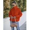 MEROKEETY Women’s 2025 Winter Long Sleeve Zip Puffer Jacket Pockets Baggy Short Coats(Orange Red)