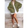 MEROKEETY Women’s 2025 Winter Long Sleeve Zip Puffer Jacket Pockets Baggy Short Coats(Peagreen)