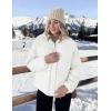 MEROKEETY Women’s 2025 Winter Long Sleeve Zip Puffer Jacket Pockets Baggy Short Coats(White)