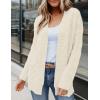 MEROKEETY Women’s 2026 Long Sleeve Cable Knit Cardigan Sweaters Open Front Fall Outerwear Coat Pockets(Beige Yellow)