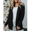 MEROKEETY Women’s 2026 Long Sleeve Cable Knit Cardigan Sweaters Open Front Fall Outerwear Coat Pockets(Black)