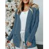 MEROKEETY Women’s 2026 Long Sleeve Cable Knit Cardigan Sweaters Open Front Fall Outerwear Coat Pockets(Blue)