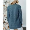 MEROKEETY Women’s 2026 Long Sleeve Cable Knit Cardigan Sweaters Open Front Fall Outerwear Coat Pockets(Blue)