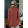 MEROKEETY Women’s 2026 Long Sleeve Cable Knit Cardigan Sweaters Open Front Fall Outerwear Coat Pockets(Brick Red)
