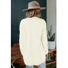 MEROKEETY Women’s 2026 Long Sleeve Cable Knit Cardigan Sweaters Open Front Fall Outerwear Coat Pockets(Cream)
