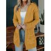MEROKEETY Women’s 2026 Long Sleeve Cable Knit Cardigan Sweaters Open Front Fall Outerwear Coat Pockets(Gold Yellow)