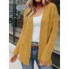 MEROKEETY Women’s 2026 Long Sleeve Cable Knit Cardigan Sweaters Open Front Fall Outerwear Coat Pockets(Gold Yellow)
