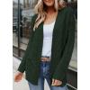 MEROKEETY Women’s 2026 Long Sleeve Cable Knit Cardigan Sweaters Open Front Fall Outerwear Coat Pockets(Green)