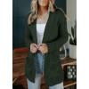 MEROKEETY Women’s 2026 Long Sleeve Cable Knit Cardigan Sweaters Open Front Fall Outerwear Coat Pockets(Green)