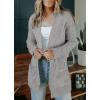 MEROKEETY Women’s 2026 Long Sleeve Cable Knit Cardigan Sweaters Open Front Fall Outerwear Coat Pockets(Light Grey)