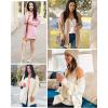MEROKEETY Women’s 2026 Long Sleeve Cable Knit Cardigan Sweaters Open Front Fall Outerwear Coat Pockets(Light Khaki)
