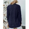 MEROKEETY Women’s 2026 Long Sleeve Cable Knit Cardigan Sweaters Open Front Fall Outerwear Coat Pockets(Navy)