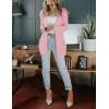 MEROKEETY Women’s 2026 Long Sleeve Cable Knit Cardigan Sweaters Open Front Fall Outerwear Coat Pockets(Pink)