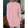 MEROKEETY Women’s 2026 Long Sleeve Cable Knit Cardigan Sweaters Open Front Fall Outerwear Coat Pockets(Pink)