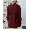 MEROKEETY Women’s 2026 Long Sleeve Cable Knit Cardigan Sweaters Open Front Fall Outerwear Coat Pockets(Wine)