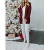 MEROKEETY Women’s 2026 Long Sleeve Cable Knit Cardigan Sweaters Open Front Fall Outerwear Coat Pockets(Wine)