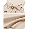 MEROKEETY Women’s 2026 Long Sleeve Midi Sweater Dress Fall Winter Spring Mock Neck Contrast Tie Waist Bodycon Knit Dresses(Apricot)