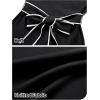 MEROKEETY Women’s 2026 Long Sleeve Midi Sweater Dress Fall Winter Spring Mock Neck Contrast Tie Waist Bodycon Knit Dresses(Black)