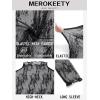MEROKEETY Womens 2026 Mesh Sheer Lace Long Sleeve Top Sexy Y2k Mock Neck See Through Shirt Blouses(Black)