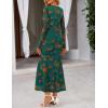 MEROKEETY Women’s 2026 Spring Wedding Guest Maxi Dress Long Sleeve Bodycon Floral Mesh Fall Cocktail Formal Party Dresses(Green)