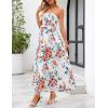 MEROKEETY Women’s 2026 Summer Floral Strapless Maxi Dress Boho Tube Smocked Tie Wedding Guest Cocktail Long Dresses(Ivory)