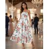 MEROKEETY Women’s 2026 Summer Floral Strapless Maxi Dress Boho Tube Smocked Tie Wedding Guest Cocktail Long Dresses(Ivory)