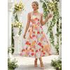 MEROKEETY Women’s 2026 Summer Floral Strapless Maxi Dress Boho Tube Smocked Tie Wedding Guest Cocktail Long Dresses(Multicolored)