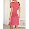 MEROKEETY Women’s 2026 Summer Gingham Mini Dress Ruched Sleeveless Boat Neck Cocktail Party Beach Dresses(Red)