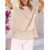 MEROKEETY Women’s 2026 Summer Peplum Tops Oversized Blouse Casual Short Sleeve Crew Neck Ruffle Tunic T Shirts(Apricot)