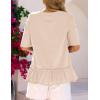 MEROKEETY Women’s 2026 Summer Peplum Tops Oversized Blouse Casual Short Sleeve Crew Neck Ruffle Tunic T Shirts(Apricot)