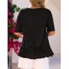MEROKEETY Women’s 2026 Summer Peplum Tops Oversized Blouse Casual Short Sleeve Crew Neck Ruffle Tunic T Shirts(Black)