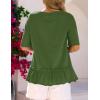 MEROKEETY Women’s 2026 Summer Peplum Tops Oversized Blouse Casual Short Sleeve Crew Neck Ruffle Tunic T Shirts(Green)